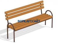 Парковая лавочка со спинкой МАФ 1605 в Саранске