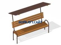 Лавочка под навесом МАФ 1607 в Саранске