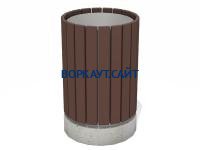 Урна деревянная круглая с бетонным основанием МАФ 1632 в Саранске