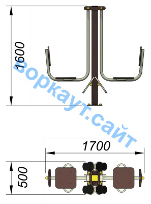 Уличный тренажер "Жим ногами горизонтальный " УТ 003 в Саранске