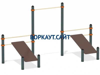 Воркаут с турником и двойной скамьей для пресса ВС-28 в Саранске