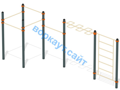 Воркаут турники с шведской стенкой и рукоходом  ВС-21 в Саранске