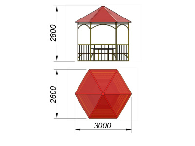 Беседка со столом и лавками МАФ 4121 в Саранске