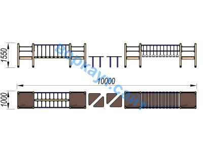 Детский спортивный комплекс Двойной мостик ДСК 3115 в Саранске