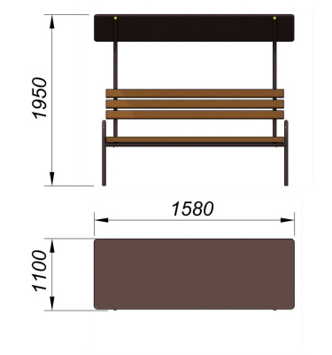 Лавочка под навесом МАФ 1607 в Саранске