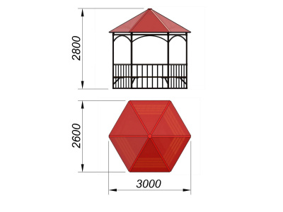 Беседка с лавками и полом МАФ 4122 в Саранске