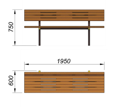 Диван уличный МАФ 1608 в Саранске