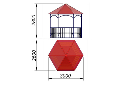 Беседка с лавками МАФ 4120 в Саранске