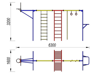 Гимнастический комплекс с баскетбольным щитом МАФ 3001 в Саранске Гимнастический комплекс с баскетбольным щитом МАФ 3001 в Саранске